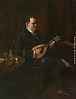 The Mandolin Player by Charles Spencelayh